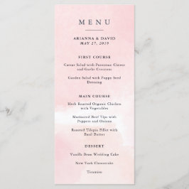 Watercolor Bliss | Menu Blush Pink Floral Weding
