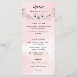 Watercolor Bliss | Menu Blush Pink Floral Weding
