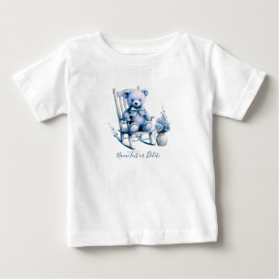 Watercolor Blue Baby Bear Baby T-Shirt