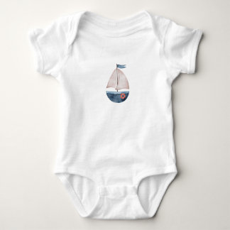 Watercolor Blue Boat T-Shirt