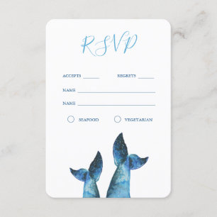 Watercolor Blue Whale Weding RSVP