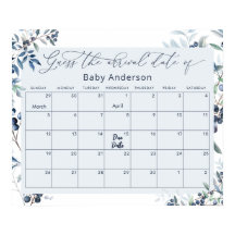 Watercolor Blueberry adivinha o Poster de data de 