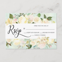 Watercolor Blush Pink Beige Floral Casamento RSVP