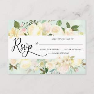 Watercolor Blush Pink Beige Floral Casamento RSVP