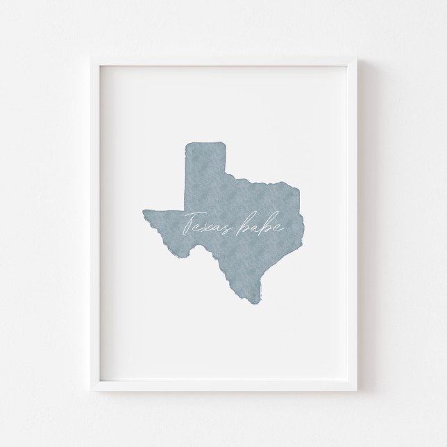Watercolor boho blue Texas babe impressão (Criador carregado)