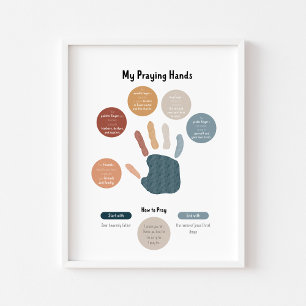 Watercolor Boho, minhas mãos rezando poster