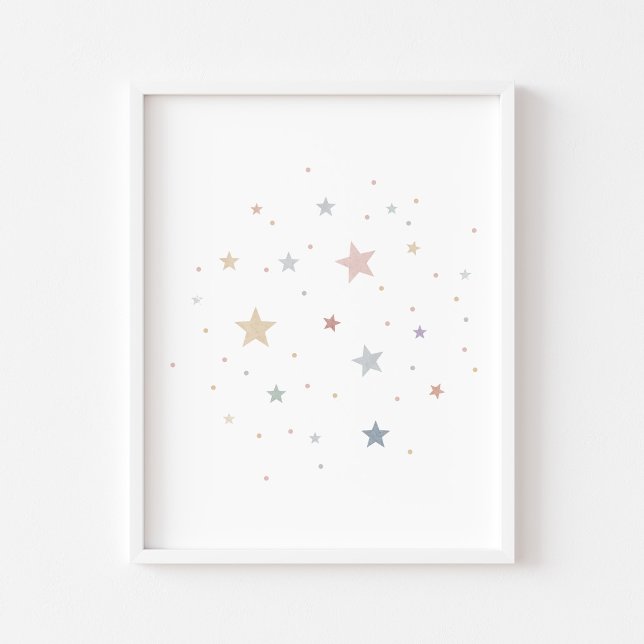 Watercolor Boho pastel stars impressão (Criador carregado)