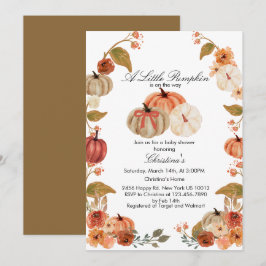 Watercolor Boho Pumpkin Babyshower Convite