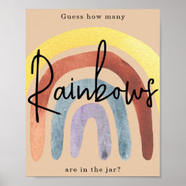 Watercolor Boho Rainbow / Quantos arco-íris Poster