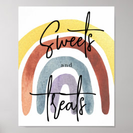 Watercolor Boho Rainbow Sweets e trata o Poster