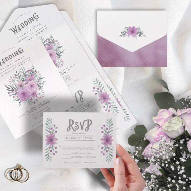 Watercolor Buquê Wedding Lilac ID654 (Criador carregado)