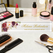 Watercolor Burgundy Floral Dourado