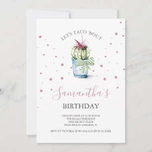 Watercolor Cactus Birthday - Convites Online
