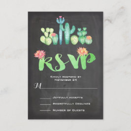 Watercolor Cactus RSVP — Casamento Mexicano