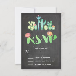 Watercolor Cactus RSVP — Casamento Mexicano