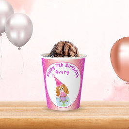 Watercolor Cavalier King Charles Cupcake Birthday