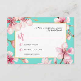 Watercolor Cherry Blossom Weding RSVP