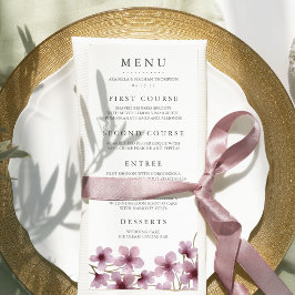 Watercolor Cherry Blossoms Menu Weding