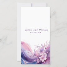 Watercolor Cherry Blossoms- Programa de Casamento-