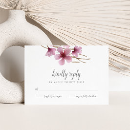 Watercolor Cherry Blossoms Wedding RSVP