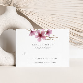 Watercolor Cherry Blossoms Wedding RSVP