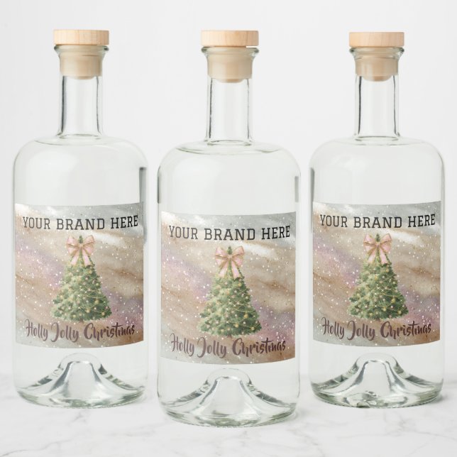 Watercolor Christmas Drink Labels – Custom Brand (Garrafas)