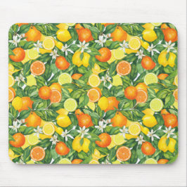 Watercolor Citrus Garden Mouse Pad