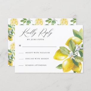 Watercolor Citrus Lemon Weding RSVP