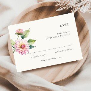 Watercolor Dahlia flower Weding RSVP