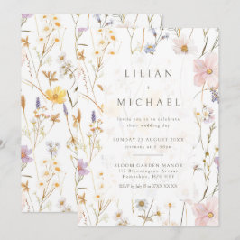 Watercolor Dainy Flowers Convite De Casamento