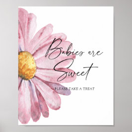 Watercolor Daisy - os bebês são poster doce