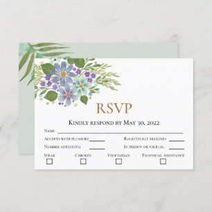 Watercolor deixa RSVP de Casamento 04b com foto