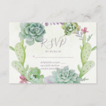 Watercolor Desert Cactus Succulents Casando RSVP