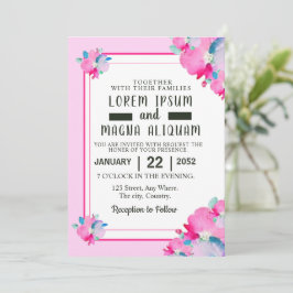 Watercolor design de convite para o casamento de l