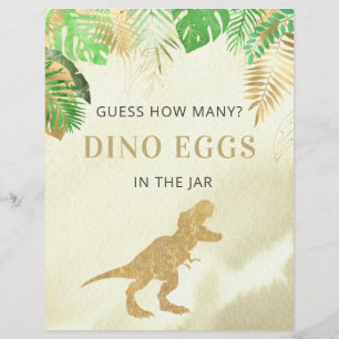Watercolor Dinossaur Adivinha Quantos Sinais