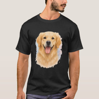 Watercolor Dog Portrait T-Shirt | Golden Retriever