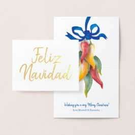 Watercolor e Cartão de Natal Real Foil