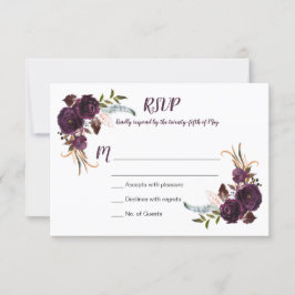 Watercolor EggPlant Rosas Rurais Boho RSVP