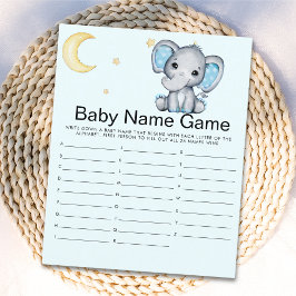 Watercolor Elephant Baby Shower Boy, Blue and Gray