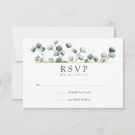 Watercolor Eucalyptus Geométrico Wedding RSVP