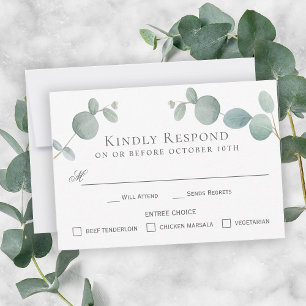 Watercolor Eucalyptus Greenery RSVP com Enárvores
