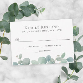 Watercolor Eucalyptus Wedding RSVP