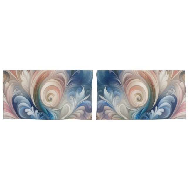 Watercolor Fantasy Floral Pastel Blue & Cream (Frente - conjunto)