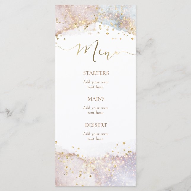 watercolor faux glitter Menu (Frente)