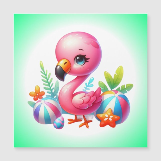 Watercolor Flamingo Cartoon Clipart (Frente)