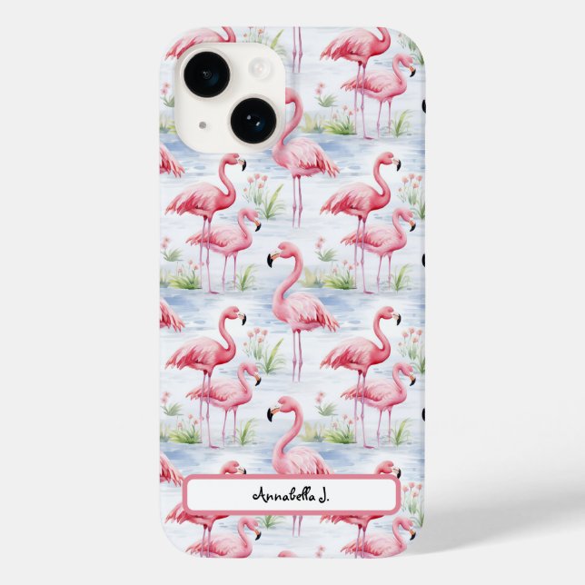 Watercolor Flamingo Pattern (Verso)