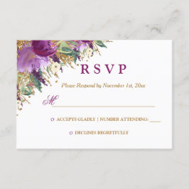 Watercolor Floral Ametyst Weding RSVP