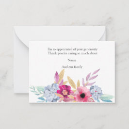 Watercolor Floral Após O Funeral Obrigado Cartões