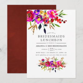 Watercolor Floral Bridesmaids Luncheid Convite