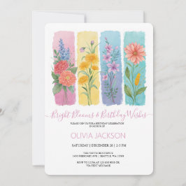 Watercolor Floral BrushAVC Convite Aniversário